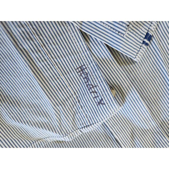 Ariat Pro Series Dayne Classic Fit Blue and White Striped Shirt-Medium - Picture 5 of 7